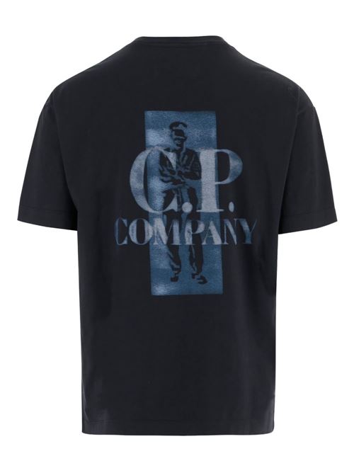 T-shirt uomo mezza manica navy con logo CP COMPANY | 20CMTS143A110579W888